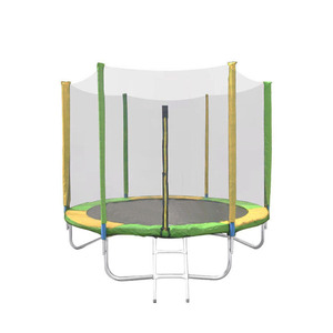 8Ft Kids Round Trampoline Outdoor With Safety Enclosure And Ladder For Your Family To have Fun